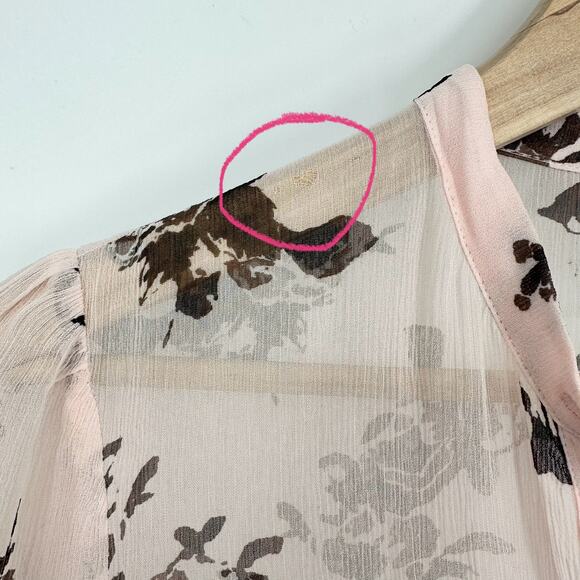 Baum Und Pferdgarten Aia Printed Shirt Dress Floral Puff Sleeve Tiered Maxi - Picture 14 of 16